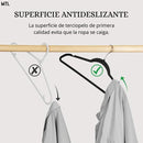 Set De Perchas Aterciopeladas Antideslizantes Premium X50 Reforzadas Mtl Color Negro