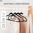 Set De Perchas Aterciopeladas Antideslizantes Premium X50 Reforzadas Mtl Color Negro