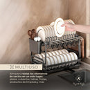 Secaplatos Escurridor Cubiertos 2 Niveles Organizador Cocina Color Negro