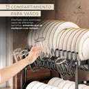 Secaplatos Escurridor Cubiertos 2 Niveles Organizador Cocina Color Negro