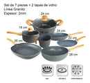 Bateria Cocina Ceramica Antiadherente Granito 9 Pz