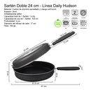 Sarten Doble 24 Cm Antiadherente CP-24 Tortilla Papa Color Negro
